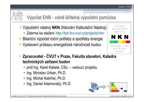 Energetická náročnost budov a NKN