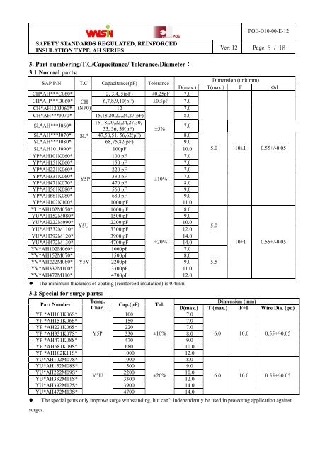 POE-D10-00-E-11-X1Y1Y5P Y5U Y5V CH SL