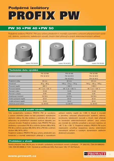 Katalog vÃ½robkÅ¯ PROFIX PW - Prowatt