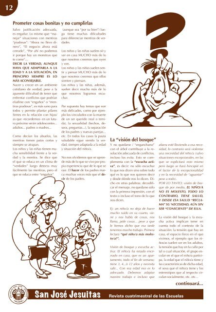 Revista cuatrimestral de las Escuelas - Escuelas San JosÃ©