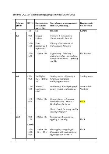 Schema Lag 2 - Stockholms universitet