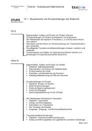 Technik – Schwerpunkt Elektrotechnik 13.1 – Bauelemente und ...