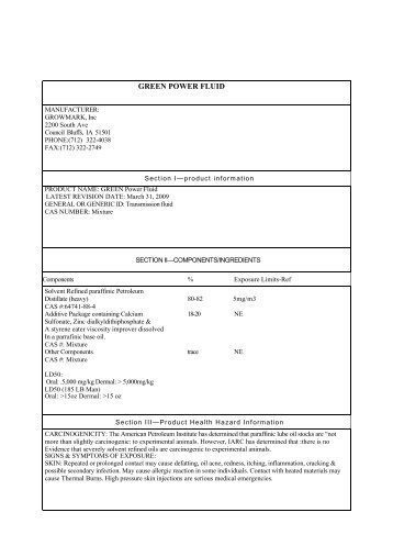 FS Green Power Fluid MSDS Sheet.pdf - GoFurtherWithFS