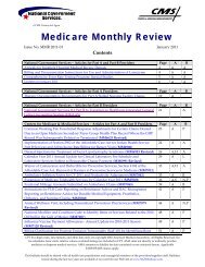 The Medicare Monthly Review, MMR-2011-01, January 2011 - CGS