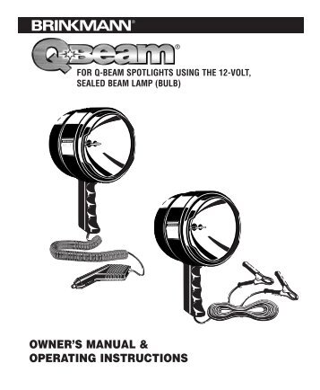 for q-beam spotlights using the 12-volt - Brinkmann