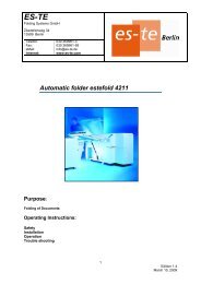 Automatic folder estefold 4211 Purpose - es-te Folding Systems