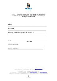 2012 - Villa d'Este Beauty Center Products Request Form and Credit ...