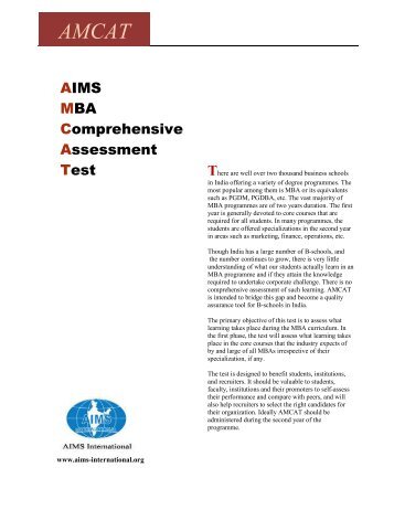 AMCAT Brochure - AIMS International