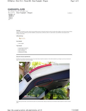 Page 1 of 4 OEMpl.us - How-To's - Passat B6 - Rear ... - angelico.ca