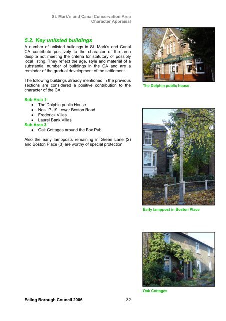 St Marks and Canal Conservation Area Appraisal - Ealing Council