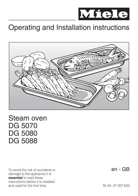 Instruction Manual (PDF) - Miele