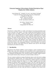 Ultrasonic Imaging of Electrofusion Welded Polyethylene ... - BINDT