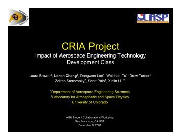 CRIA Project - University of Colorado at Boulder