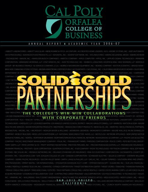 ocob annual report 06-07 - Orfalea College of Business - Cal Poly ...