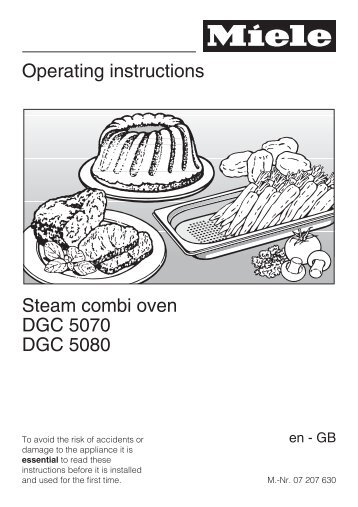 Operating instructions Steam combi oven DGC 5070 DGC 5080