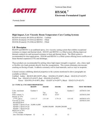 RE2039 Resin / HD3561 Hard - Scott Technical Sales Company