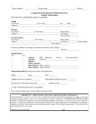 Camp Health History and Examination Form - the Cooperstown ...