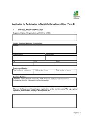 Application for Participation in Work-Life Consultancy Clinic (Form B)