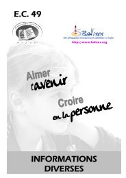 INFORMATIONS DIVERSES E.C. 49 - Balises