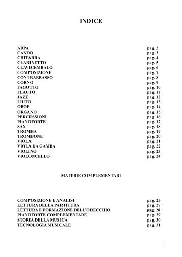 programmi esami di livello cpa - Gestione Aule del Conservatorio ...