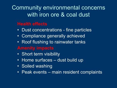 Coal Dust Management Presentation - August 2012