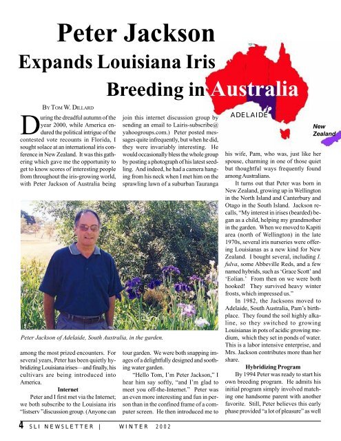 Peter Jackson Expands Louisiana Iris Breeding in Australia