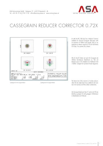 CassegRain ReduCeR CoRReCtoR 0.72x - Astro Systeme Austria