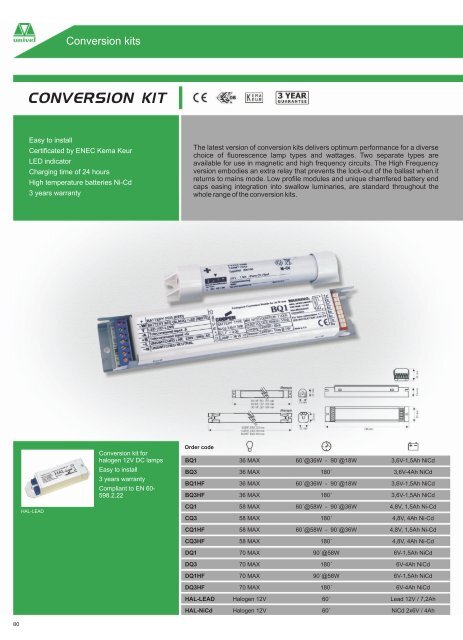 CONVERSION KIT - Cooper Univel SA