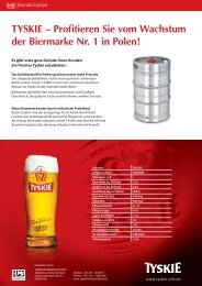 TYSKIE â Profitieren Sie vom Wachstum der Biermarke Nr. 1 in Polen!