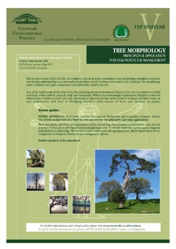 TEP SEMINAR V Tree Morphology - Treework Environmental Practice