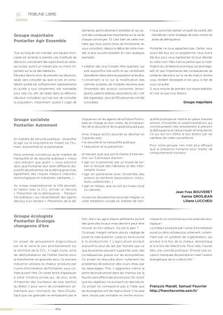 Bulletin d'information de la Ville de Pontarlier