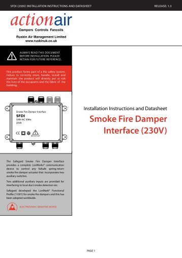 Smoke Fire Damper Interface (230V) - Actionair