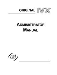 Original IVX Administrator Manual - ESI