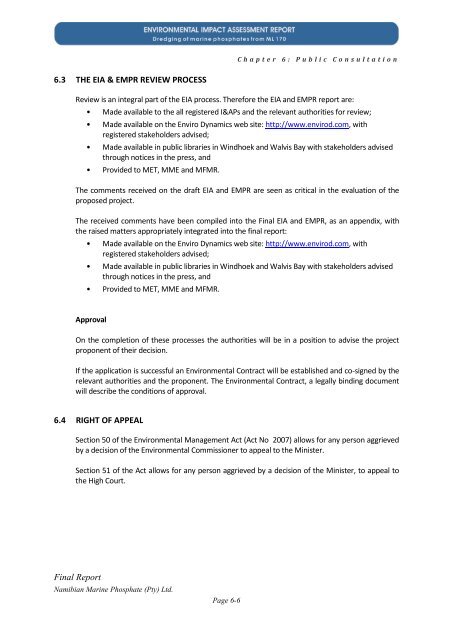 Public Consultation - Enviro Dynamics Namibia