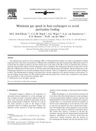 Minimum gas speed in heat exchangers to avoid particulate fouling