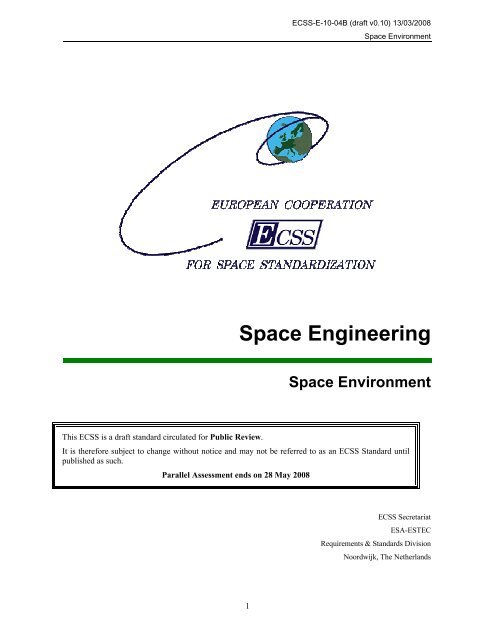 ECSS E 10-04 v0.10 - European Cooperation on Space Standardization ...