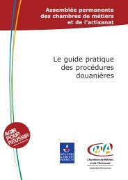 Guide pratique des procÃ©dures douaniÃ¨res - Chambre de MÃ©tiers et ...