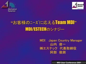 MDI User Conference 2001 - MSC Software