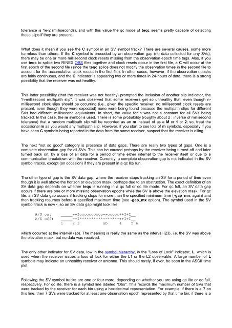 Interpreting teqc's qc Mode Output Section 21. - Inpe