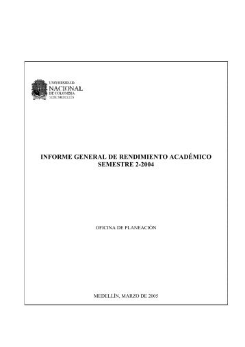 informe general de rendimiento acadÃ©mico semestre 2-2004