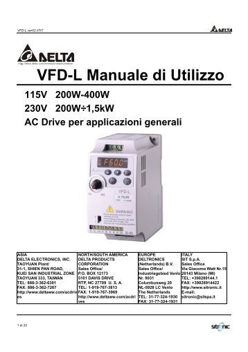 Manuale VFD-L2 (IT) - Sit SpA