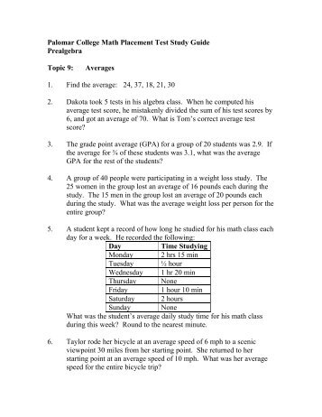 placement test math study guide Asu math placement test study guide.