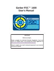 Gerber P2Câ¢ 1600 User's Manual - Gerber Scientific Products