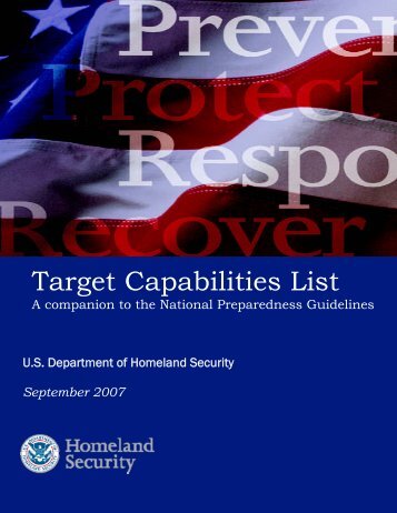 Target Capabilities List - Federal Emergency Management Agency