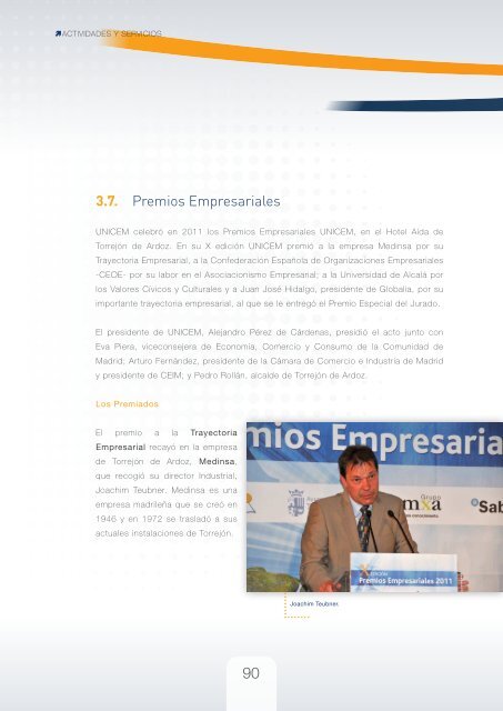 2011UNIÓN COMARCAL DE EMPRESARIOS DEL ESTE DE - Unicem