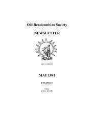 Old Rendcombian Newsletter 1991 - The Old Rendcombian