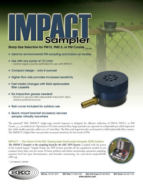 IMPACT Sampler Spec. Sheet (PDF) - SKC Inc.