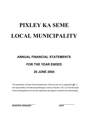 PIXLEY KA SEME LOCAL MUNICIPALITY