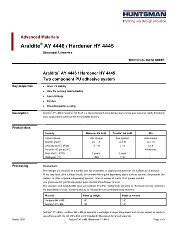Araldite AY 4446 / Hardener HY 4445 - DanLube