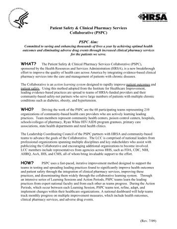 HRSA PSPC - National Council on Patient Information and Education